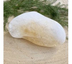 Citrín s křemenem minerální hmatka