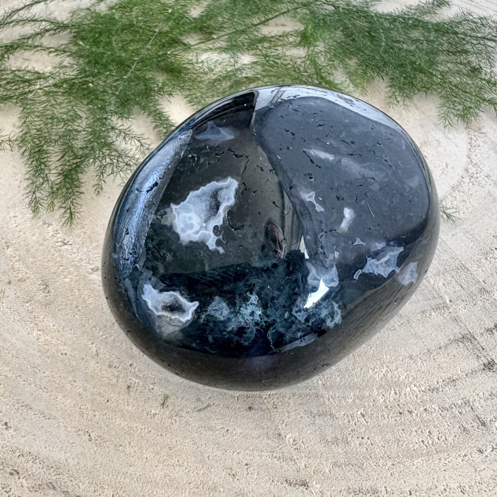 Achát mechový minerální hmatka - jumbo