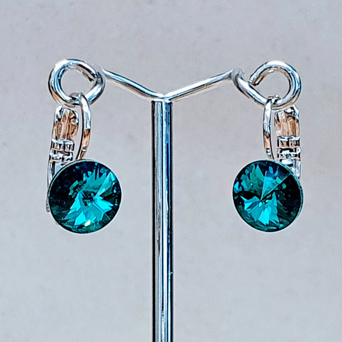 Náušnice klapka SW - Blue zircon