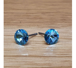 Náušnice puzeta SW - Aquamarine 6mm