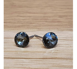 Náušnice puzeta SW - Black diamond 6mm