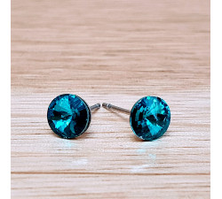 Náušnice puzeta SW - Blue zircon 6mm