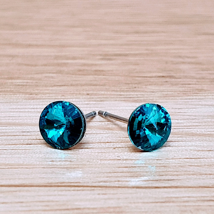 Náušnice puzeta SW - Blue zircon