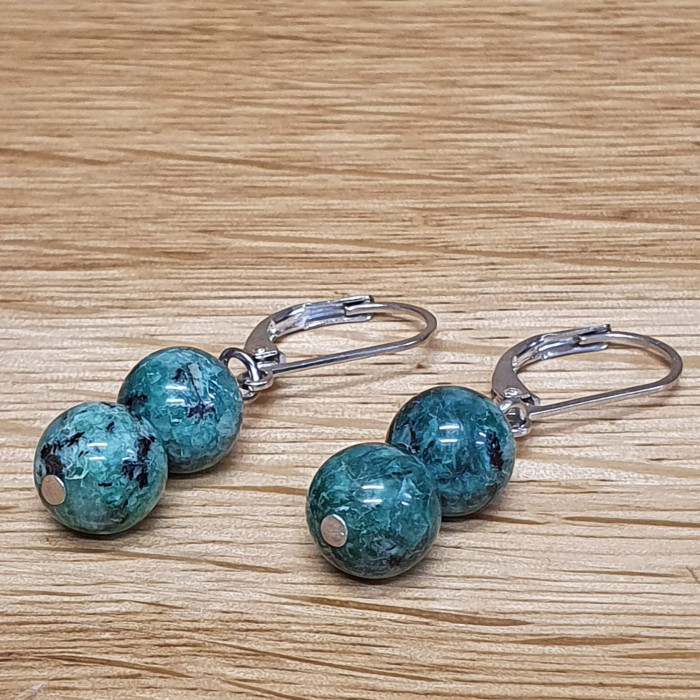 Africký tyrkys 8mm kuličkové náušnice Africký tyrkys 8mm kuličkové náušnice