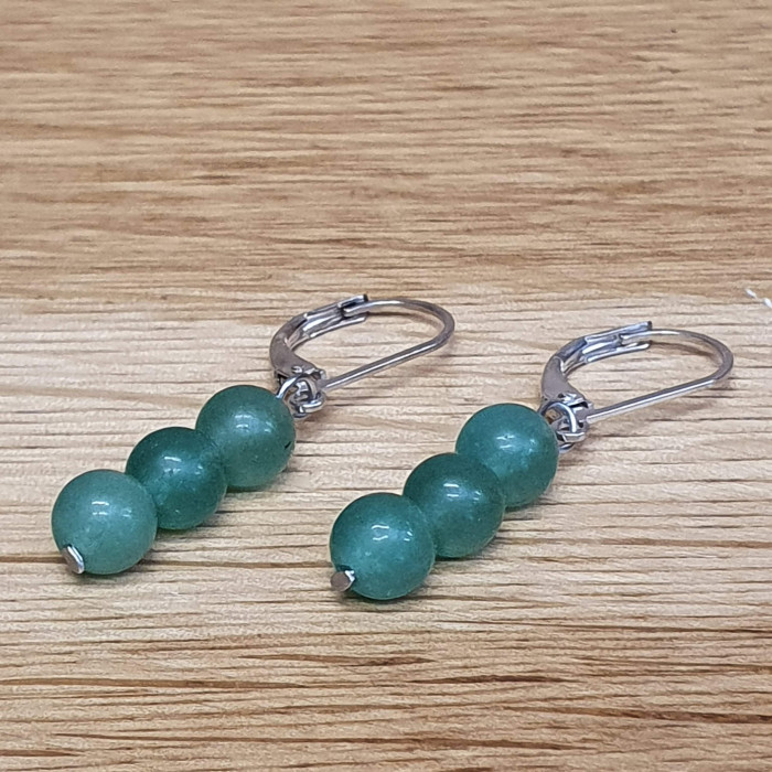 Avanturín 6mm kuličkové náušnice Avanturín 6mm kuličkové náušnice