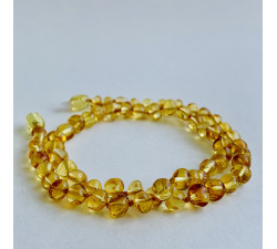 Jantarový citrónově žlutý kuličkový náhrdelník