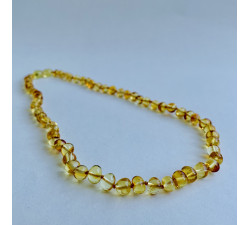 Jantarový citronově žlutý kuličkový náhrdelník