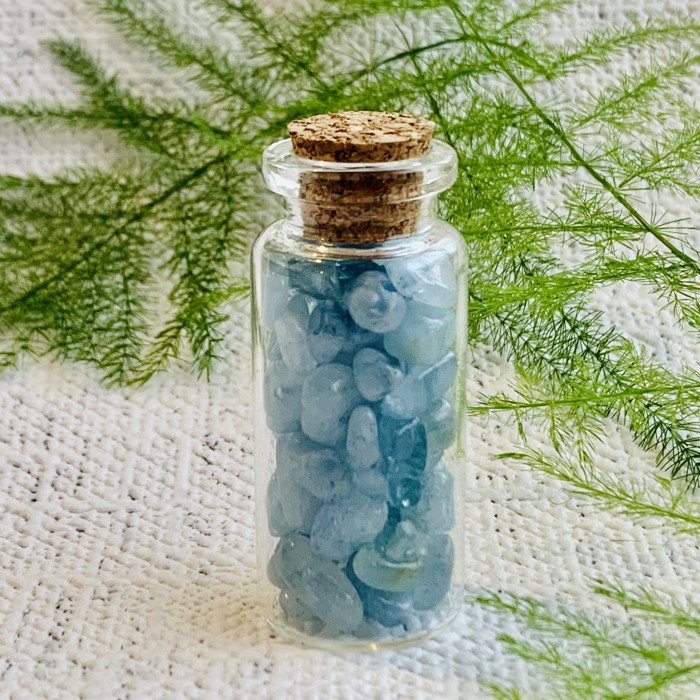 Akvamarín - lahvička s minerály